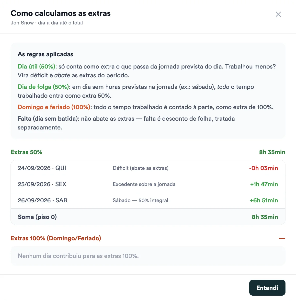 Transparência no cálculo